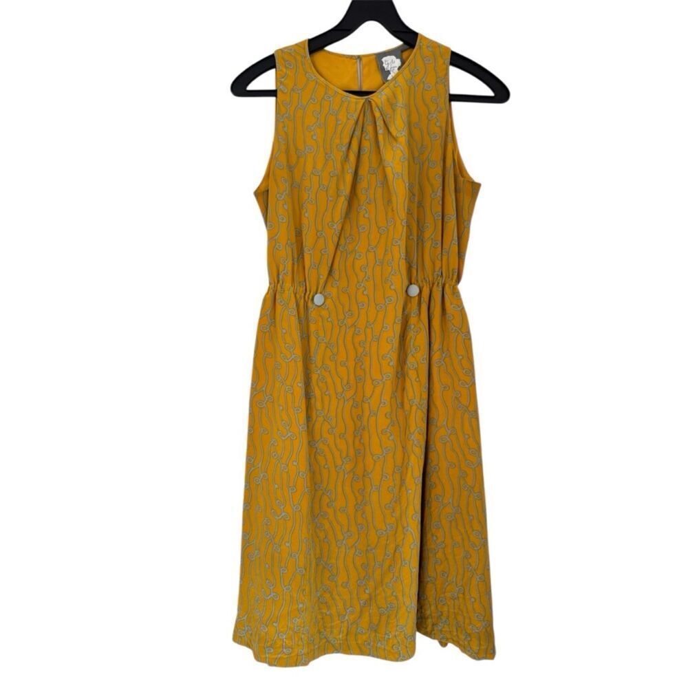 Anthropologie Girls Of Savoy Take Action Silk Midi Dress Size 4 - Picture 1 of 5